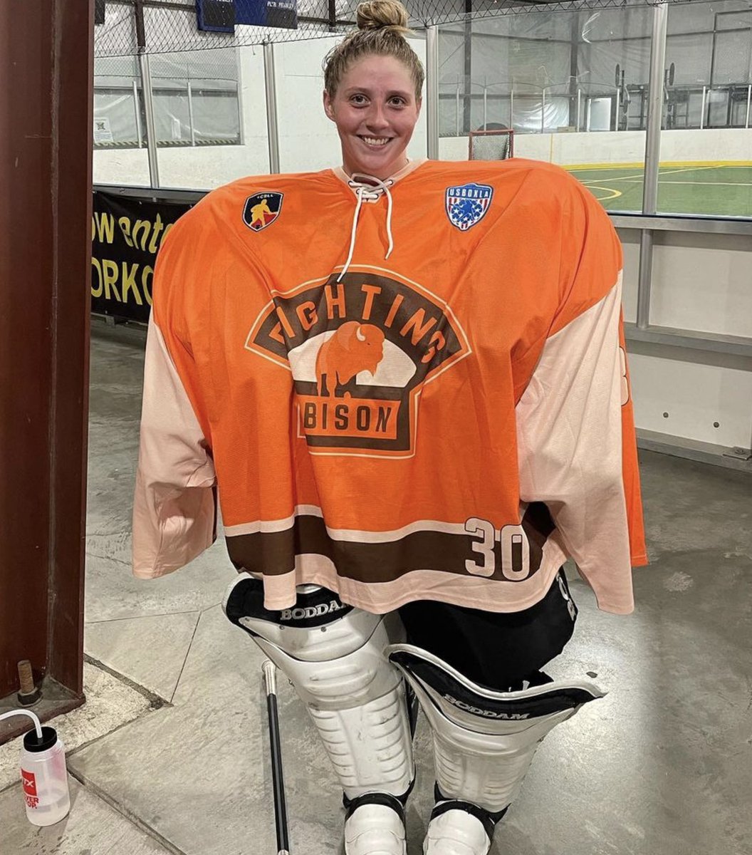 Meet <a href="/CCBoxLax/">Colorado Collegiate Box Lacrosse League (CCBLL)</a> Fighting Bison Goaltender Emma Mielke. 
Being the starter in a position that’s typically reserved for large men, this exceptional young woman proudly holds her own. Congrats to Emma and the rest of the Bison on their first two wins of the <a href="/NCBS_lacrosse/">NCBS</a> season 📦🥍
