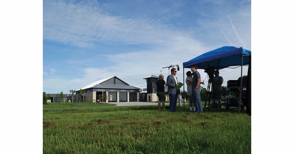 NextMarkSRQ's tweet photo. Lights, Camera Action! The Next-Mark team was out in the field for a video project focused on Sarasota County’s growing collection of Sweet Sparkman Architecture and Interiors designed fire stations. 

#NextMark #Sarasota #VideoProduction #SrqMarketing #MarketingAgency https://t.co/RYU8IV4fQI
