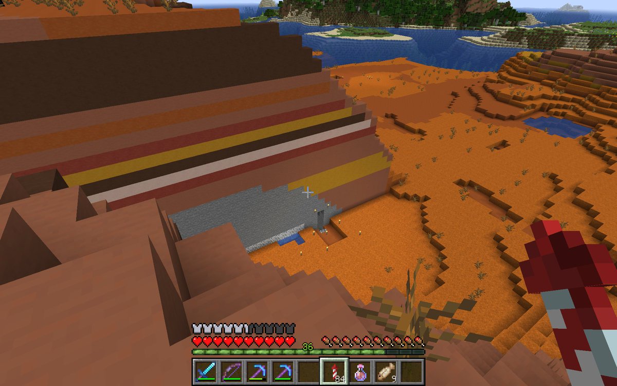 minecraftMiur's tweet photo. 初投稿です。1.17で新しくワールドを広げようと、開拓していないメサバイオームの北へ向かったらスゲー分かりやすいチャンクの境界が見つかった(笑)
#マインクラフトJE #マインクラフト #overviewer https://t.co/5rKzIJpniv