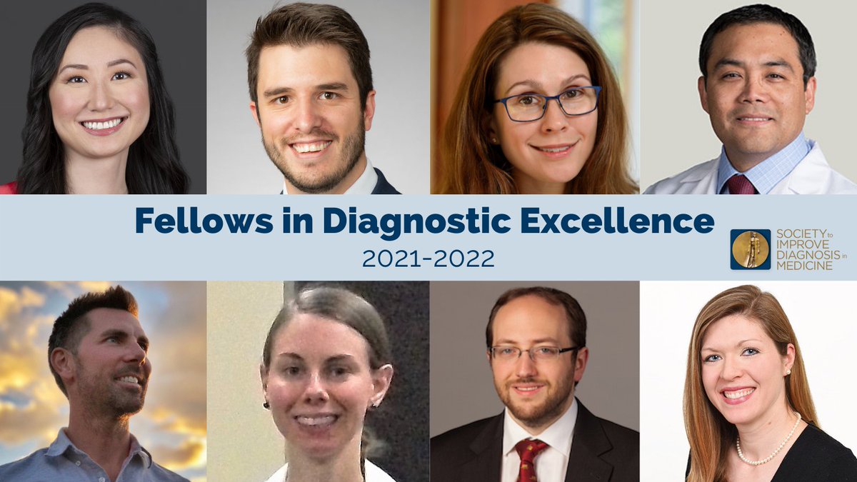 Join us in welcoming the 2021-2022 Fellowship in Diagnostic Excellence awardees! SIDM is thrilled to provide support to these early-career scholars as they work on innovative projects focused on improving #diagnostic quality and safety. Learn more: bit.ly/3A1xd4a