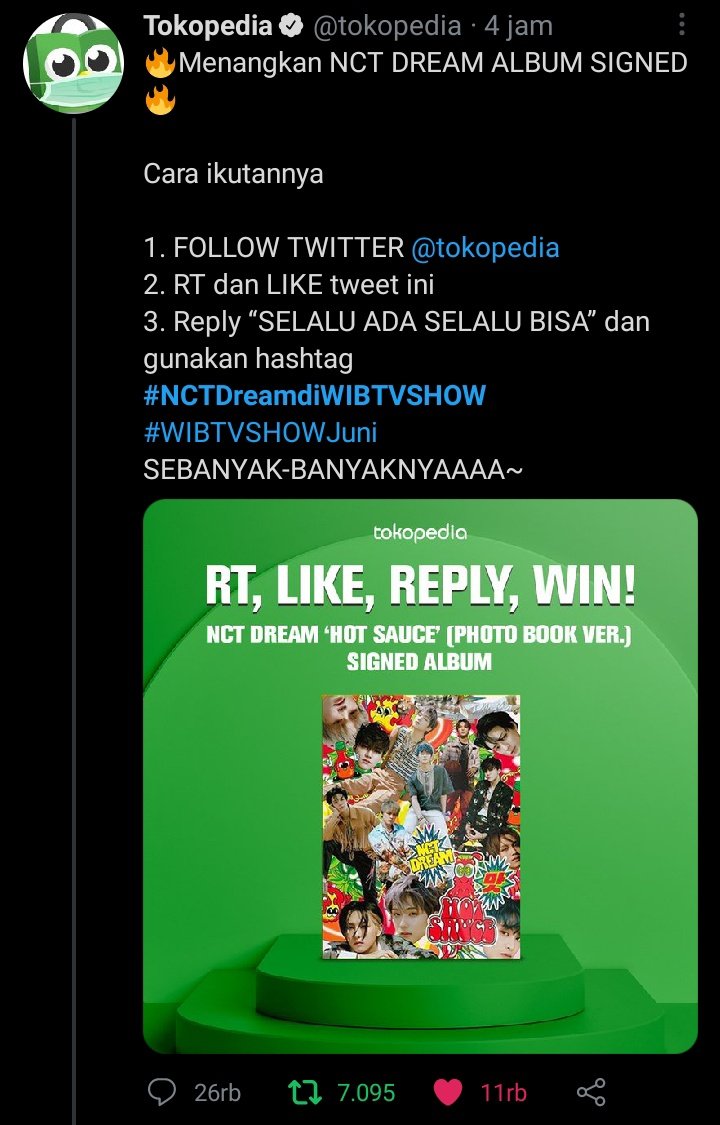 Hera24_twt's tweet photo. @tokopedia SELALU ADA SELALU BISA
#NCTDreamdiWIBTVSHOW 
#WIBTVSHOWJuni 

SELALU ADA SELALU BISA
#NCTDreamdiWIBTVSHOW 
#WIBTVSHOWJuni 

SELALU ADA SELALU BISA
#NCTDreamdiWIBTVSHOW 
#WIBTVSHOWJuni 

SELALU ADA SELALU BISA
#NCTDreamdiWIBTVSHOW 
#WIBTVSHOWJuni https://t.co/OU5HZvpTMa