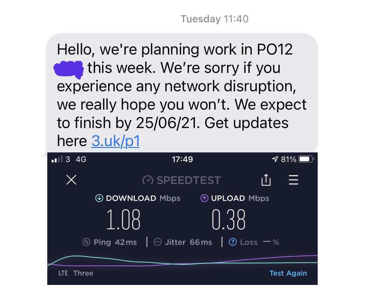 iOS_Neil's tweet image. Actually, I think my upload speed has improved? @ThreeUK #neverchanges #letdown #cantwaittoleave #4G #its2021