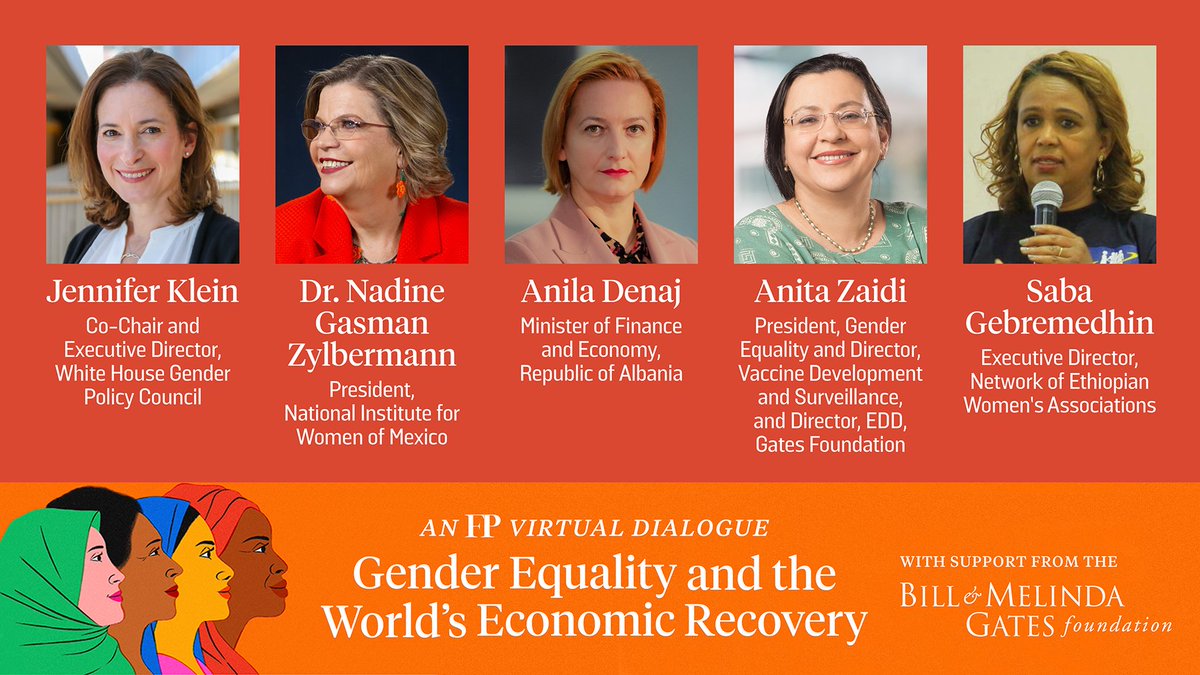 The COVID-19 response represents an opportunity to move towards a more just future—with more equal opportunity. I'm excited to join <a href="/ForeignPolicy/">Foreign Policy</a>'s virtual dialogue on Monday to discuss this and more. I hope you'll tune in. #ActForEqual foreignpolicy.com/events/fp-gend…