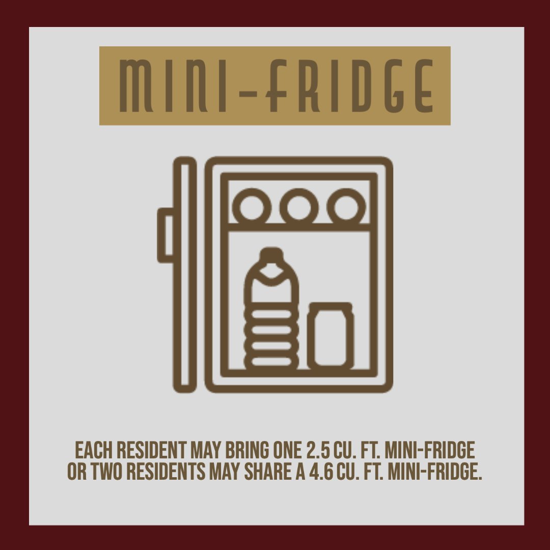 txstatehousing's tweet photo. Check out the #TXSTMoveIn Mini-Fridge &amp; Microwave Policy! For details visit https://t.co/p4RlQVLo1z 🍴 https://t.co/5ZdwdP86EZ