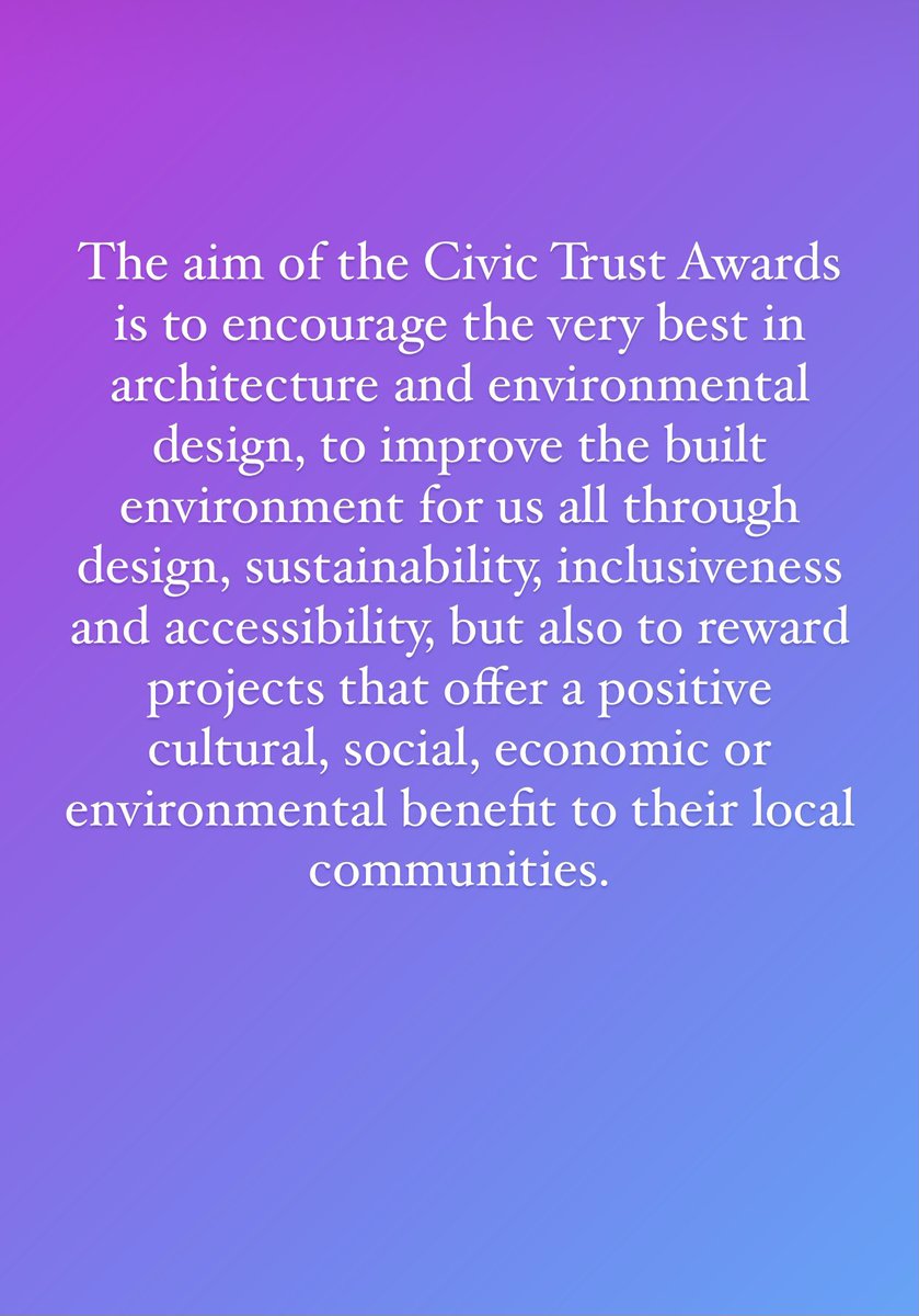 CTAConservation's tweet image. Civic Trust Awards Celebrating 62 years of excellence in the built environment. The
2022 APPLICATION ROUND IS NOW OPEN civictrustawards.org.uk/apply #architecture #Sustainability #accessibility #CommunityEngagement #conservation #reuse #adaptation #restoration #landscapedesign