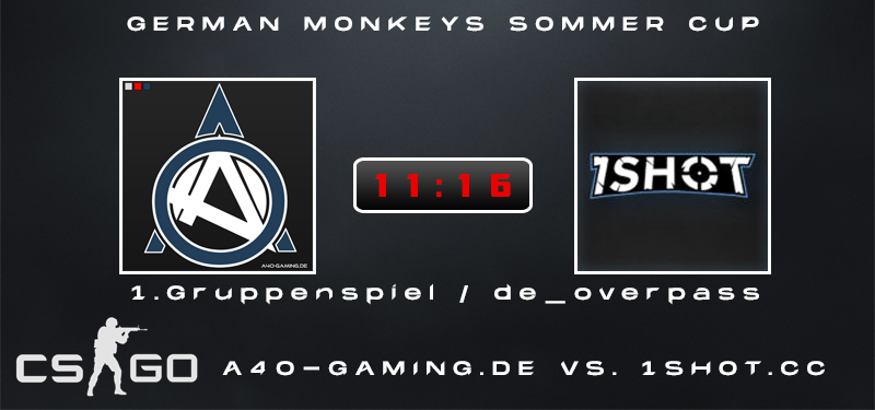 a4o_gaming's tweet photo. Im ersten Match mussten wir uns leider mit 11:16 auf de_overpass geschlagen geben!
Aber es ist noch alles drin!
AUF GEHTS JUNGS!
ggwp an https://t.co/xD74vN5Qd3
#a4o #csgo #germanmonkeys #1shot #cup #ggwp #all4one #nochallesdrin https://t.co/Id4KjE7iBS