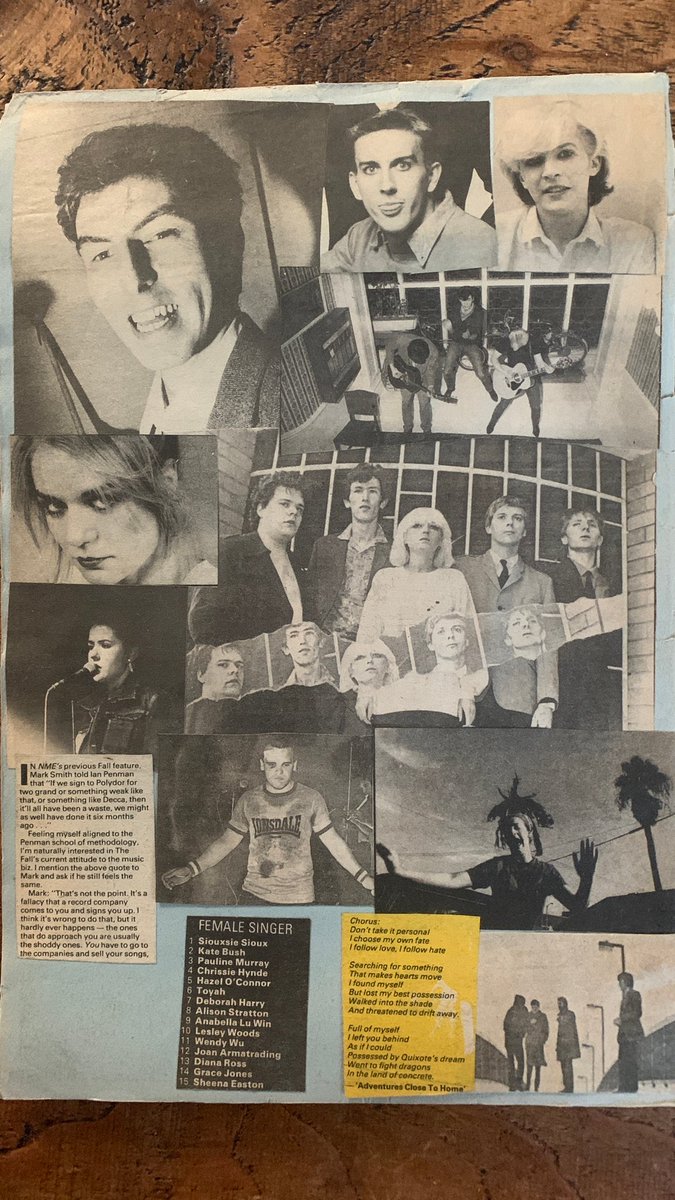 mypunkscrapbook's tweet photo. My Punk Scrapbook No.256 - Vic Godard, Terry Hall, David Sylvian, Shakin’ Pyramids, The Urge, Ari Up, Joy Division, Raincoats lyrics, best Female Singer 1980, The Fall review, ?, Tina Weymouth? #vicgodard #terryhall #davidsylvian #shakinpyramids #theurge #ariup #mypunkscrapbook https://t.co/RzCWx9VIMz