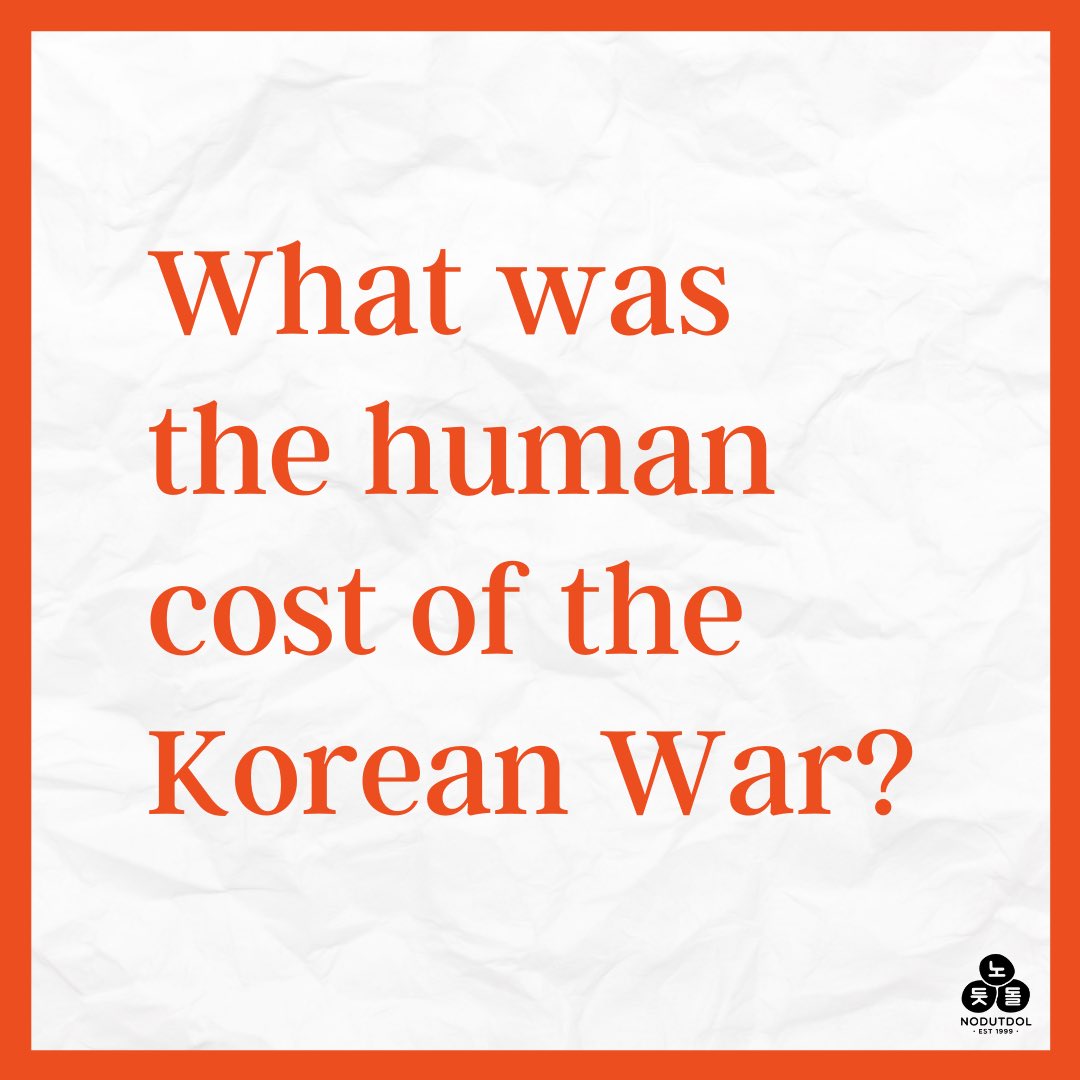 Today marks the 71st year of the Korean War. We’ve created some graphics to help digest the human costs of this war that killed 4-5 million people and keeps Korea divided and occupied to this day.

Thread🧵