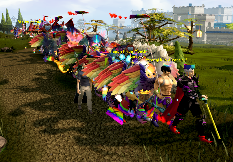 Loving this Pride Event in <a href="/RuneScape/">RuneScape</a> 
❤️🧡💛💚💙💜

Thanks for the awesome community for organising it!

<a href="/TheLGBTCorner/">The LGBT Corner</a>