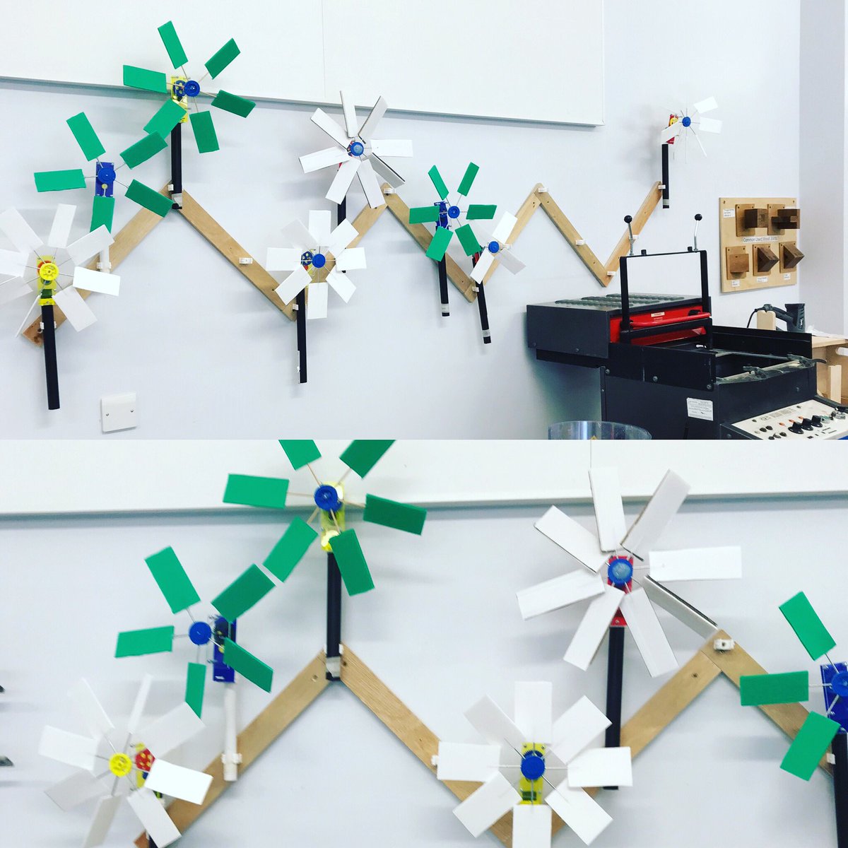 Worlds #besttechnician Mr Roberts has sent up this displays for the #ks3dt #STEM #STEMeducation which is part of the Gatsby SEP project. Students are working their way towards the #windturbine that generates the most #current #fridayvibes #proudteacher