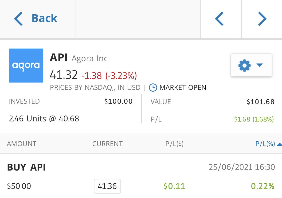 Daily_DCA's tweet photo. $API $50 25/06/21 #dailyDCA #daily_dca #etoro #finance #investment # dollarcostaverage NFA https://t.co/SkgJUcZEPJ
