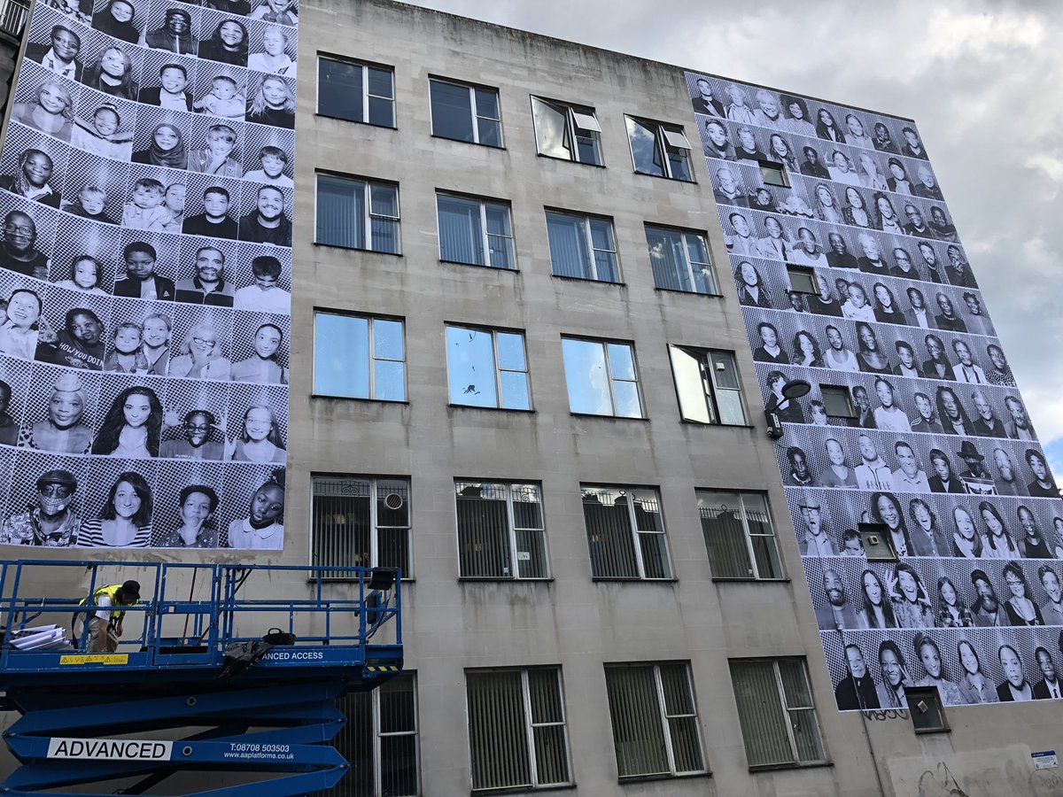 JaneCanDoSE4's tweet photo. Wow!! What an amazing project/art installation-💕that I’m up there on the side of Catford Town Hall along with lots of others looking down & celebrating Lewisham & #InsideOut #IAmLewisham https://t.co/OmXAGXgOMB