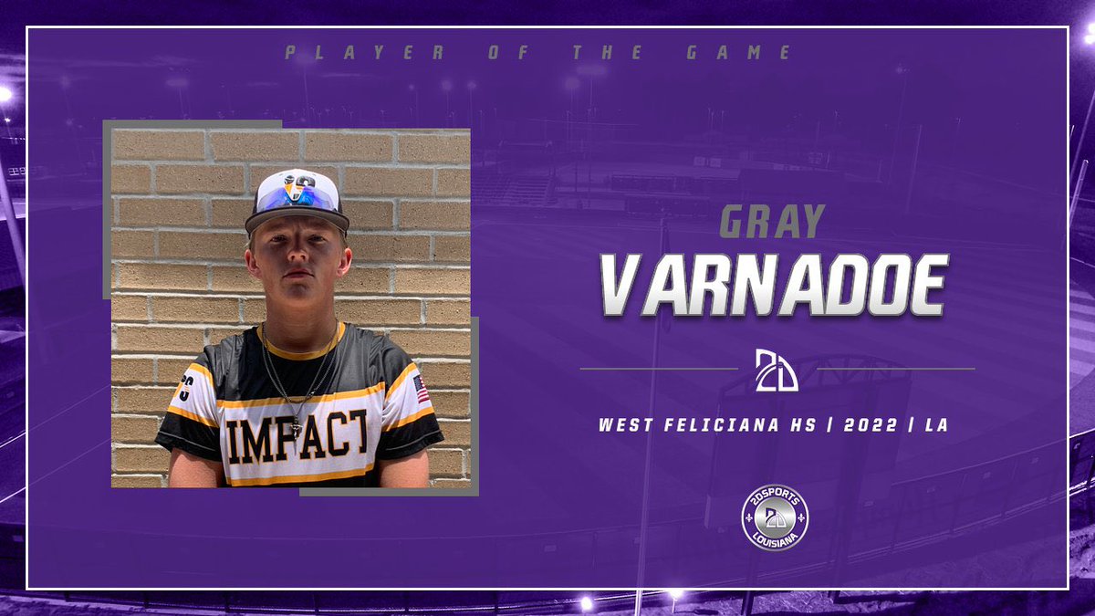⭐️ #TopPerformer ⭐️

Gray Varnadoe (<a href="/VarnedoeGray/">Gray Varnedoe</a>): 7IP, 6Ks, 2ER

Summer Team: <a href="/impactsportsla/">Impactbaseballla</a> (Beirgier) #BigEasyClassic