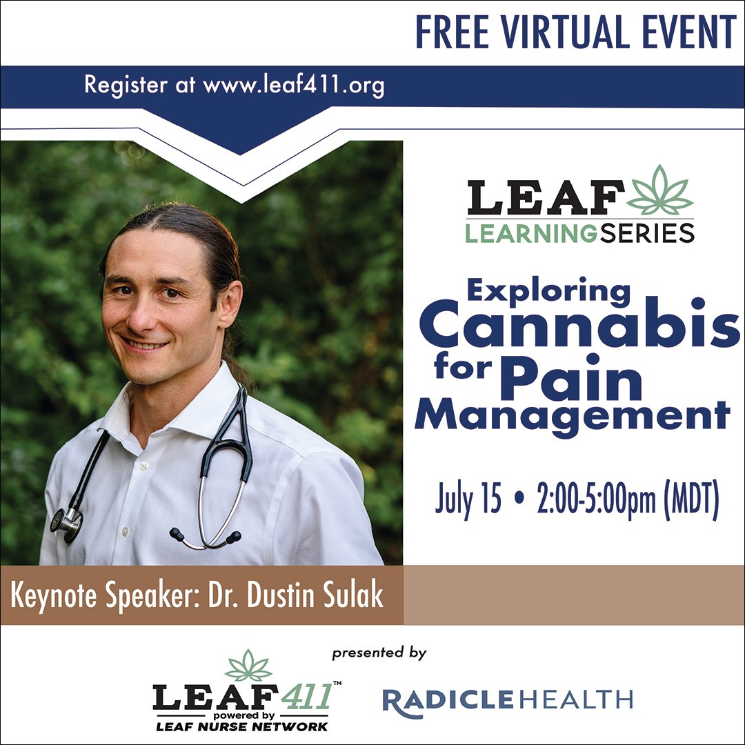 Interested in sponsoring this event and sharing the stage with Dr.Sulak? Want to get in front of consumers and healthcare professionals who are passionate about cannabis? Contact us today at leaf411.org for more information. 
#Leaf411