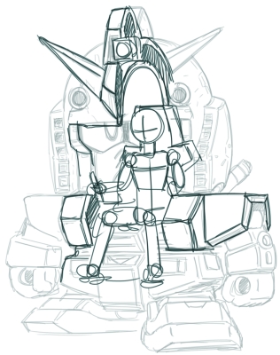 「2017年に描いた絵 SDガンダムの中にこんな感じでパイロットが乗ってるってアイ」|にーやんのイラスト