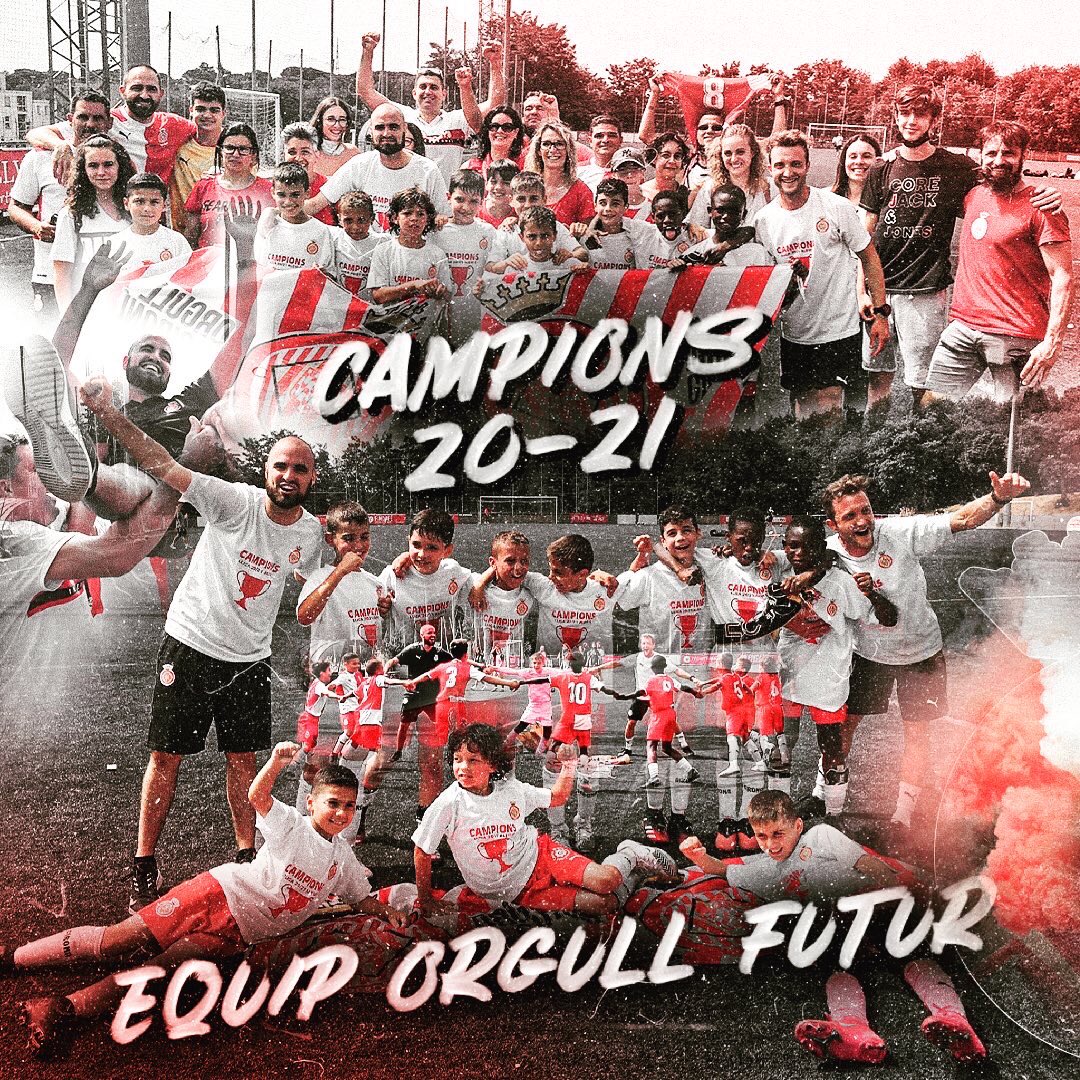 xaviprunes's tweet photo. CAMPIONS DE LLIGA 20-21

Sou un huracà d’electricitat, companyerisme, passió i orgull. 

Amb l’escut del Girona al pit, amb la mirada alta, i un crit convençut abans de cada partit, ho hem aconseguit. 

M’heu fet molt feliç. Pell de gallina, gràcies EQUIP i famílies! 

#AleviC https://t.co/BMLOpXhaYa