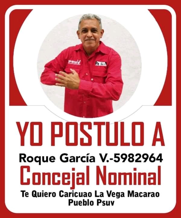 ChvezInvicto1's tweet photo. Las bases deciden 
#Este27YoPostulo
Por Caracas Voto lista
★ David Urgelles

Por el El Circuito#6 La Vega Caricuao Macarao
 ★ Jacqueline Aristigueta

★Roque García 

★ Adrianyela Elde 
#VolvamosALaSendaDeChavez 
@NicolasMaduro 
@roquepsuv 
@ConCiliaFlores https://t.co/mDeaBlhcZq