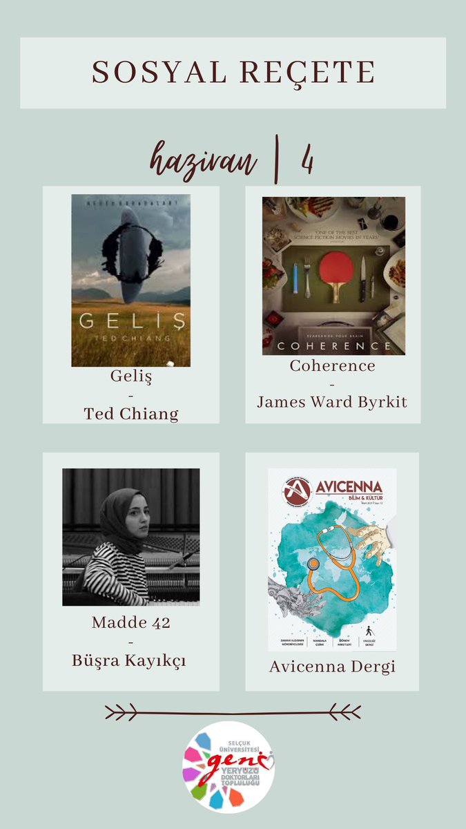 "Sosyal reçetemizde bu hafta"
📚🎬🎶📱