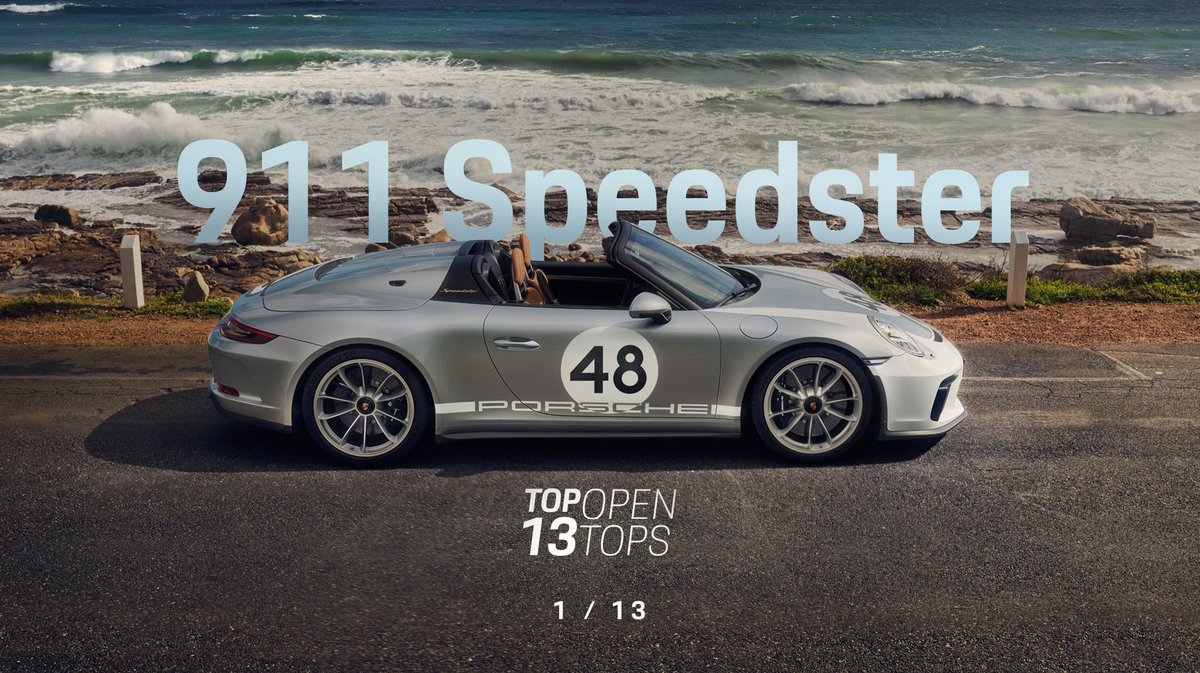 Porsche's tweet photo. 13 weeks of summer. The perfect reason to share our 13 favorite open top Porsche models. Starting with the 911 Speedster. An open top icon. #Top13OpenTops https://t.co/tm5uHvUY7b