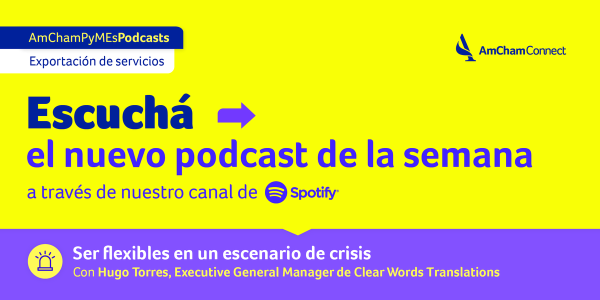 AmChamArgentina's tweet photo. 🎙️Ser flexibles en un escenario de crisis.
En un nuevo episodio de #AmChamPyMEs⚙️, analizamos los desafíos de las pymes en un escenario de crisis global, con Hugo Torres, Executive General Manager de @clearwordstrans.
🎧¡Escuchá el podcast en Spotify!
👉https://t.co/Div9A3uwJI https://t.co/hF5TaCdzkh