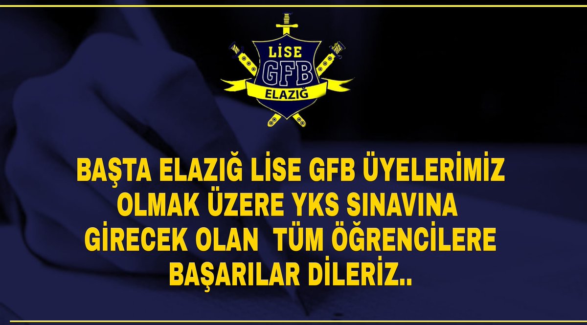 Elazığ Lise Gfb Ailesi Olarak Sınava Girecek Tüm Öğrencilerimize Başarılar Diliyoruz.