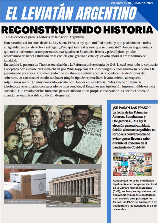 m_legui13's tweet photo. Cerrando el viernes con las ediciones de #ElBuenSalvaje #ElLeviatanArgentino y #ElConocimiento #Contractualistas14 #Aula328 #CBC #UBA https://t.co/1MxsribuaZ