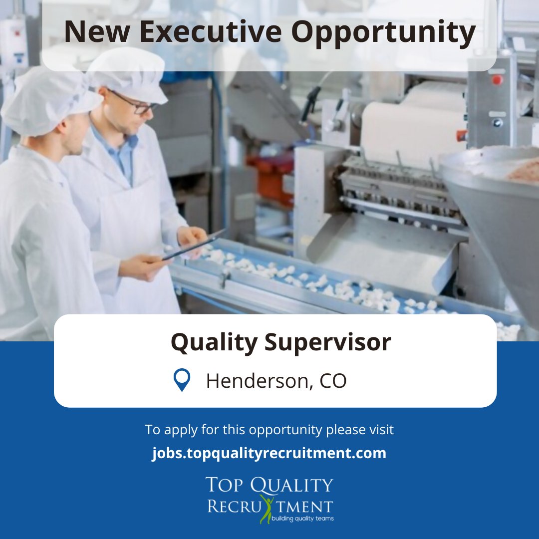 TQRNorthAmerica's tweet photo. Job Title: Quality Supervisor
Location: Henderson, CO
Skill: 3 years of red meat QA experience highly desired.
Apply now: https://t.co/00JDszfpDY
#QualitySupervisor #HACCP #QA #SQF #Qualityassurance #Foodindustry #foodprocess #meat #foodquality https://t.co/QJMsh7iahe