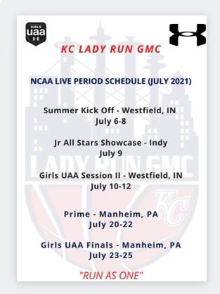 July schedule🏀 <a href="/KCLADYRUNGMC/">KC Lady Run GMC</a>
