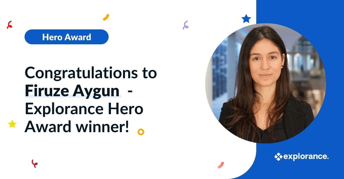 explorance's tweet photo. Congrats to Firuze Aygun, Market Engagement Manager at Explorance and a Hero Award winner!

A Hero Award recognizes excellence among Explorers. This quarter, Firuze made key contributions to Explorance's external events.

We'll spotlight other winners ever week. Thank you Firuze! https://t.co/Z9eUSm0FPP