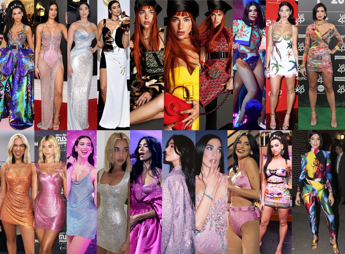 picsdlipa's tweet photo. dua lipa being the number one fan of Versace https://t.co/lzW3ZXYufp