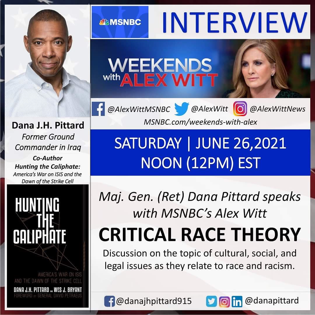 SunCitySpeakers's tweet photo. Tomorrow at Noon ET, the conversation about #CriticalRaceTheory #CRT continues. @DanaPittard will be appearing on MSNBC with Alex Witt. 🇺🇸#CriticalRaceTheory #AlexWitt #MSNBC #RACE https://t.co/CqWyyiSlAY