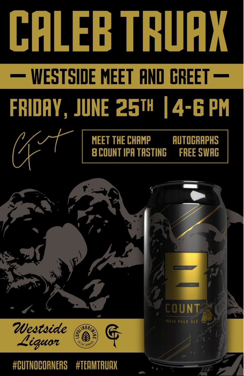 GoldenCalebT's tweet image. Headed up to the Brainerd! If you're in the area, Stop by Westside Liquor from 4-6pm to hang and sample some @LupulinBrewing #8Count! 🍻🥊🍻