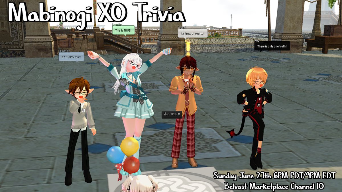 MabiErinnFair's tweet photo. Come prove yourself as the brainiac of all things Mabinogi in the 4th-annual XO Trivia contest! Skills, titles, pets, lore and more will all be tested! #Mabinogi https://t.co/bARZiyKImu