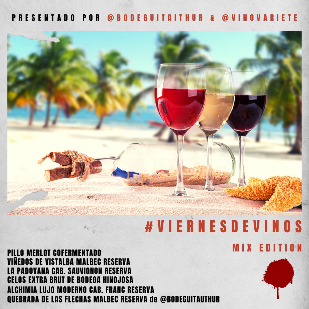 nicoesquibel's tweet photo. 🔥Arrancó #ViernesDeVinos Mix Edition con 2 cajas de vinos en juego!

☝Para participar tenés que:

✅Seguirme y también a @BodeguitaIthur y a @vinovariete

✅Retuitea CON Comentario esta publicación.

✅Arrobá a 3 amigues

✅Usa el hash #ViernesDeVinos

👍Y listo https://t.co/iA5ewrSomF