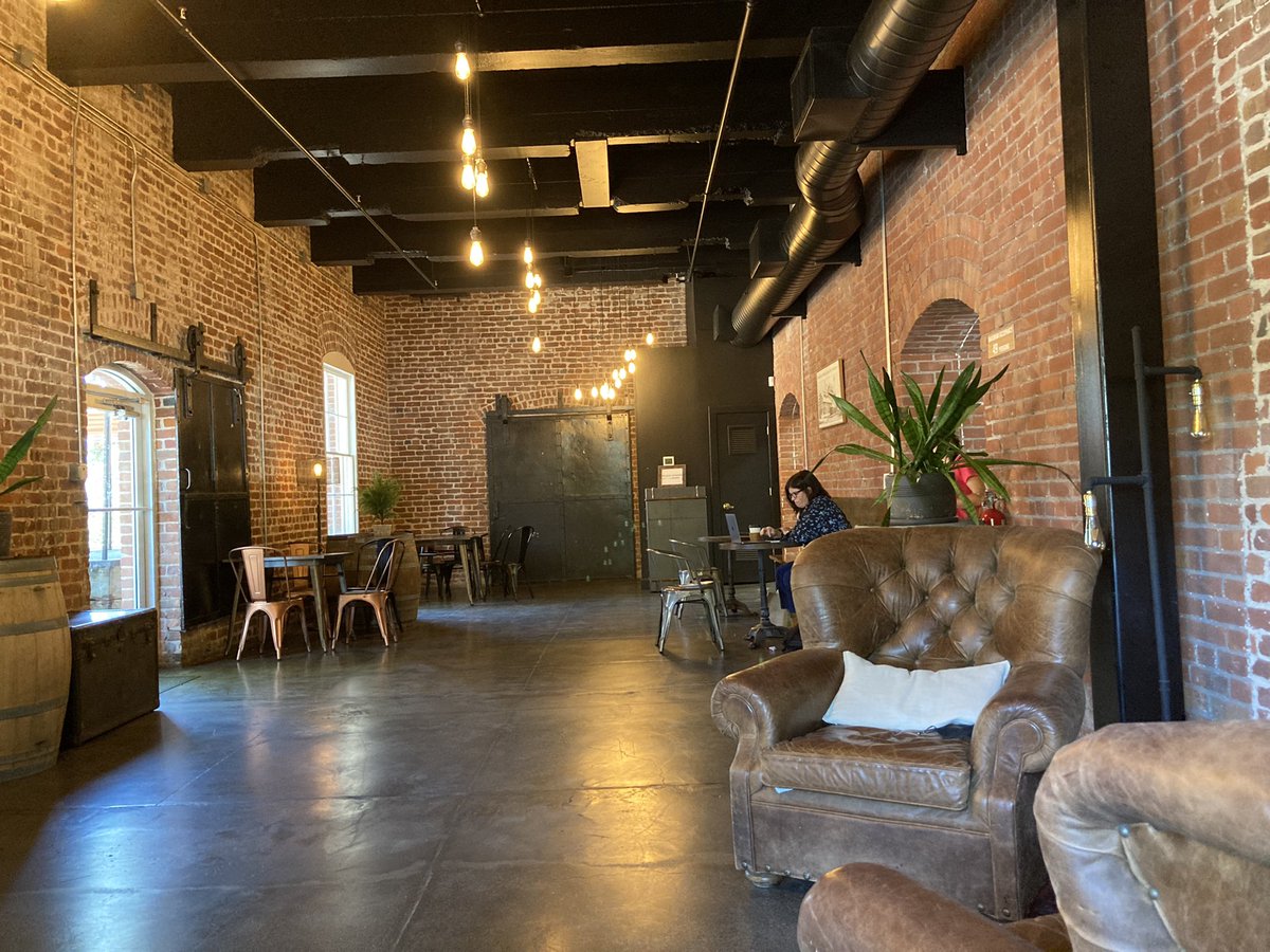 yggdrasil13751's tweet photo. Trying a new local coffee shop for lunch today - Morgan’s Mill in Woodland. Loving the shady front porch area and industrial decor. Food and latte also great 😊 ☕️👍 https://t.co/tEFa5k1HF5 https://t.co/hCd629Vbdf