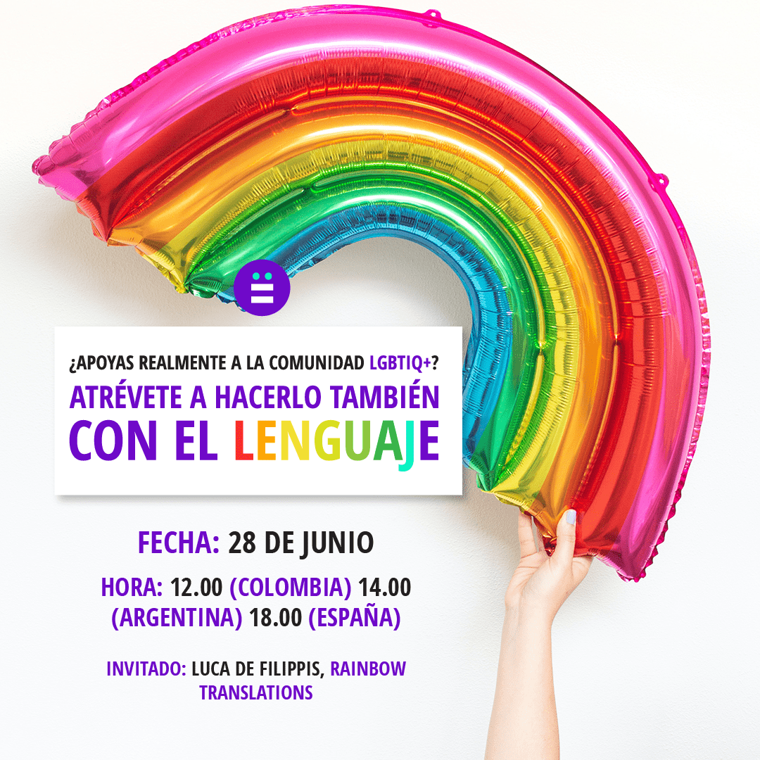 modii_es's tweet photo. Nos unimos al Día del #OrgulloLGBT y por eso queremos tener este espacio contigo. 

Aprovechemos este día para informarnos y así poder reflejar la diversidad a través de las palabras. Nos acompañará en este espacio @LDF87  de @RainbowTransl.

Entra aquí: https://t.co/xdqBFWLtsW https://t.co/t54jnFC8mY