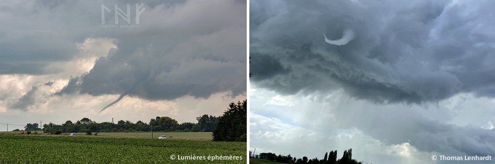 Publication du dossier sur la #tornade survenue lundi dernier en #SeineMaritime , à Petiville. Le contact au sol a été bref pour cette tornade d'intensité EF0 (vents estimés entre 105 et 135 km/h), mais dont le tuba a été vu à grande distance : 