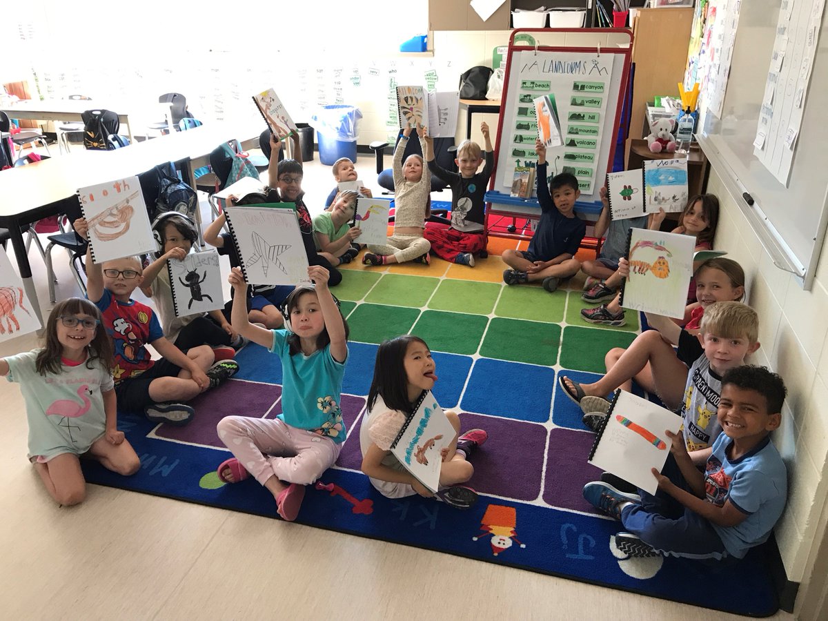 Ss at RAY inquired about animals and their adaptations in their environments. Tessa Kubanek listened &amp; supported their wonders by providing meaningful literacy opportunities that matched their interests. Each S wrote their own book to share with other learners at RAY! #SD23leans