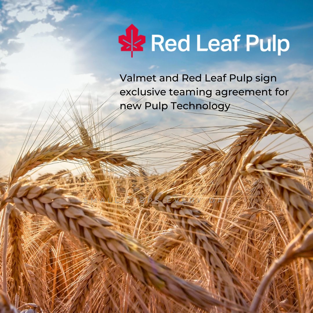 RedLeafPulp's tweet photo. @valmetglobal, the world's largest pulp and paper equipment supplier, has validated our process and signed an exclusive teaming agreement: 
https://t.co/gwBAMAJ86x
 #Valmet #RedLeaf #sustainability #innovation https://t.co/J4vf04sHBk