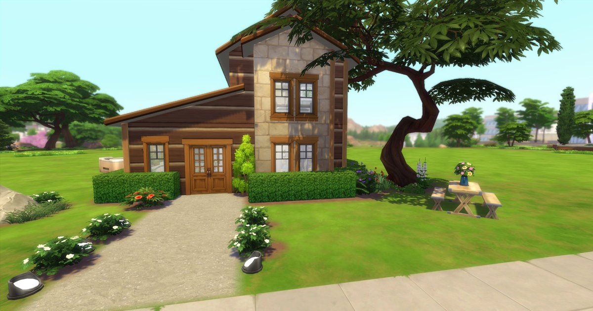 GravesBanisher's tweet photo. House I made on stream today! I LOVE it so much!! It is on the gallery. Use #RiverRock or #SimsGraves.
#sims4 #gaming #streamers https://t.co/cfSdGEhFLV