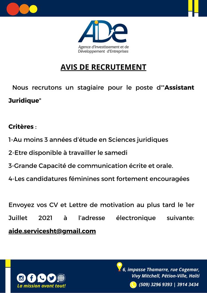 haiti_aide's tweet photo. •Avis de recrutement• https://t.co/XtchX1dlFl