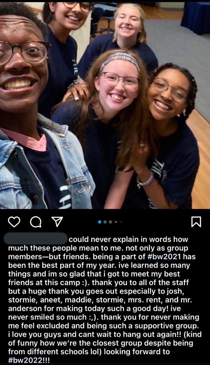 JR_Anderson09's tweet photo. #BW2021 comes to a close, and with that so many memories. @DaniFegett and @Buffyhoyt did a GREAT job. This student reflection says it all! Funny to think she was originally upset when she found out her mom signed her up. #momknowsbest 

@ButlerEPPSP @DebLecklider @TheButlerBlue https://t.co/j2D4tmAp50