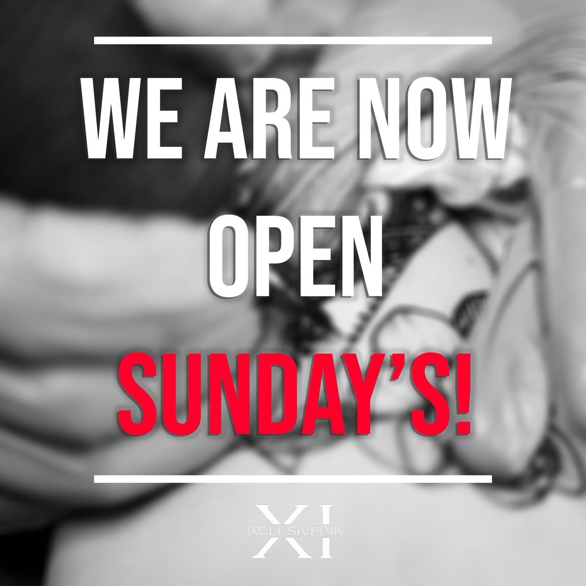 XclusiveInk's tweet photo. We are happy to announce that we will now be open on Sunday’s at our Rocky Hill Location! We will start booking appts for this upcoming Sunday! If you’d like to book an appt or have any inquiries please give us a call! #xclusiveink https://t.co/4ysEtxEtfd