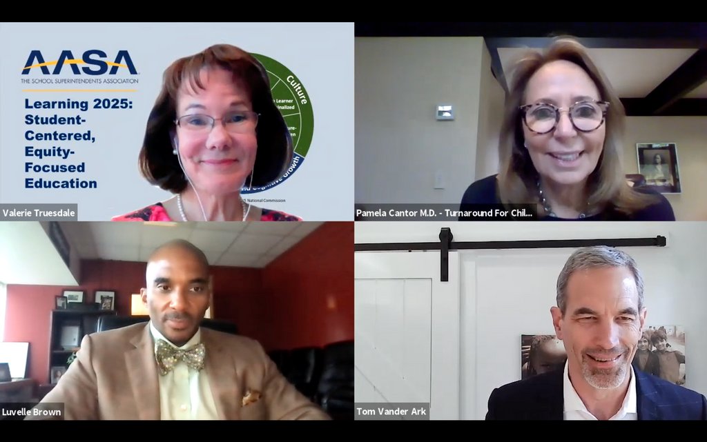 “If you were to redesign education to be more student focused and future forward, what would you do?”

Listen to Dr. Luvelle Brown, Dr. Pamela Cantor and Valerie Truesdale in a podcast on the New Vision For Student-Centered Equity-Focused Education: buff.ly/3gXZsIy