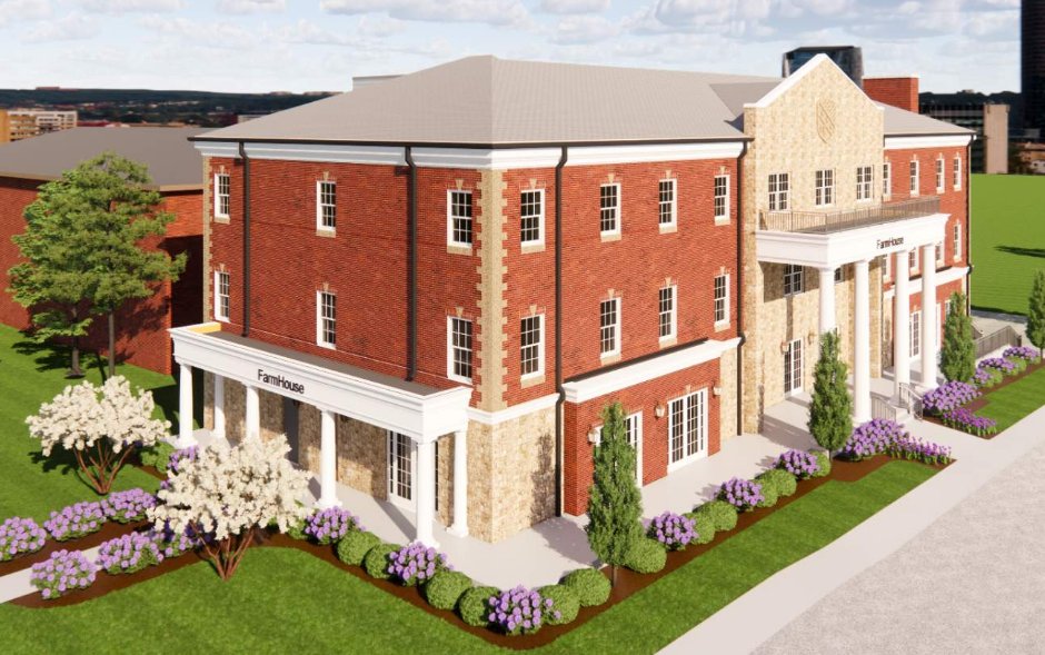 SOArchitecture's tweet image. Farmhouse Fraternity is on its way to permit review &amp;amp; bidding! @SOArchitecture uploaded the construction docs to the City yesterday for @FarmHouse1905 new 3 story, 26,000 s.f. chapter house at MU. 
The old house at the corner of Richmond &amp;amp; Rollins is gone &amp;amp; the lot ready to build