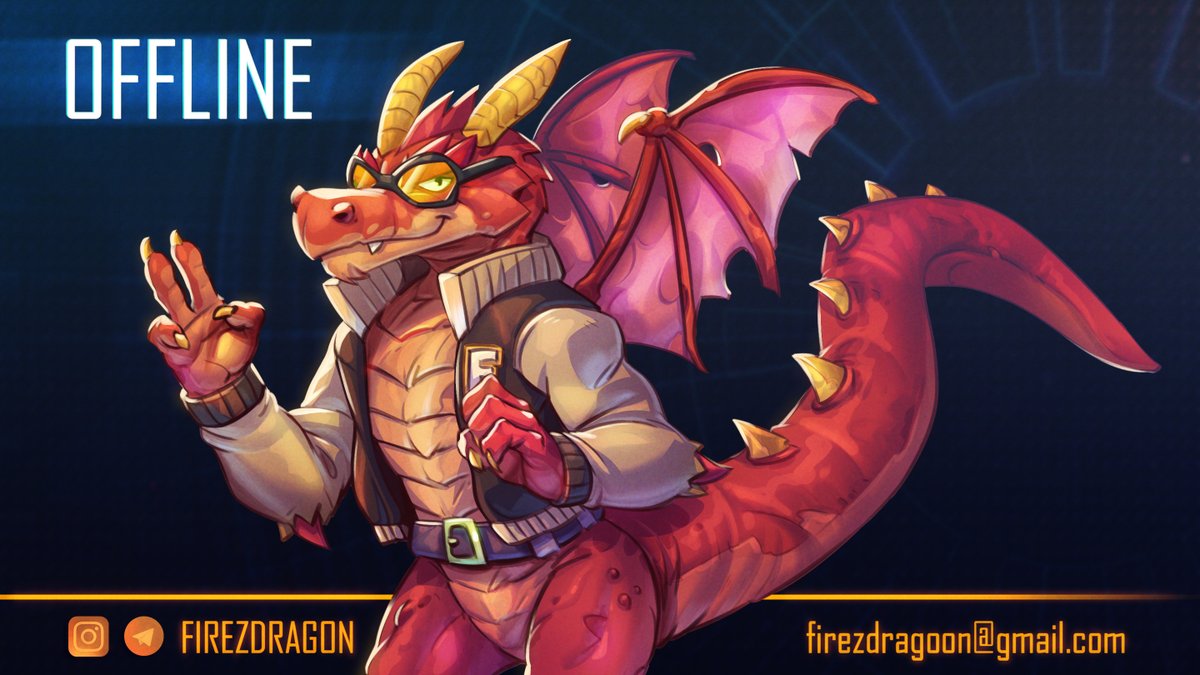 sneekkio's tweet photo. New Offline Banner for @FireZdragoon #twitch channel: https://t.co/KCc4aq4Oin (he is a pro gamer...)
I will upload the full figure plus the other banners on my #arstation feel free to check the project there! Should I do more twitch #commissions what do you think? https://t.co/8VujnDb5rk