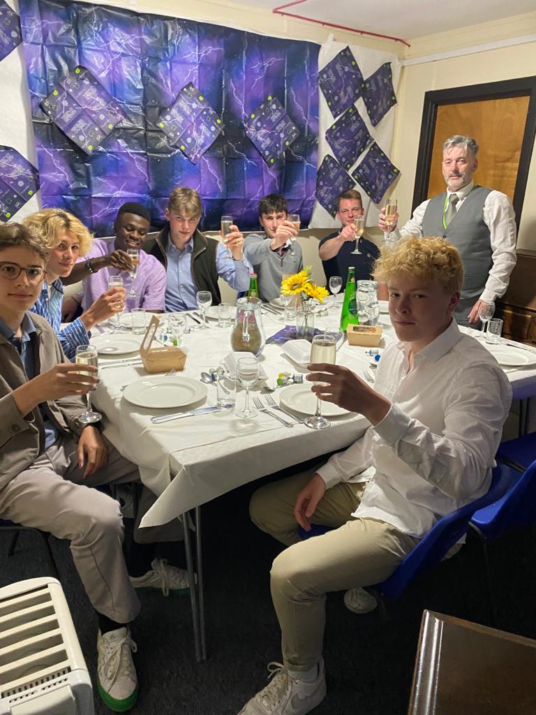 Matron enjoying dinner with Year 13 tonight. Huge thanks for all her efforts in organising!