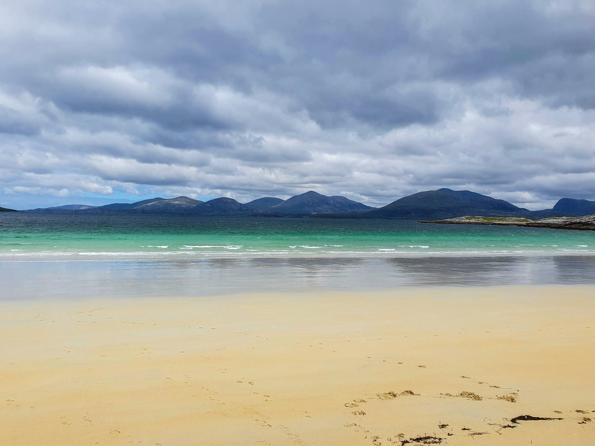 One more beach picture from today. This is Luskentyre, with the island of Taransay in the distance.