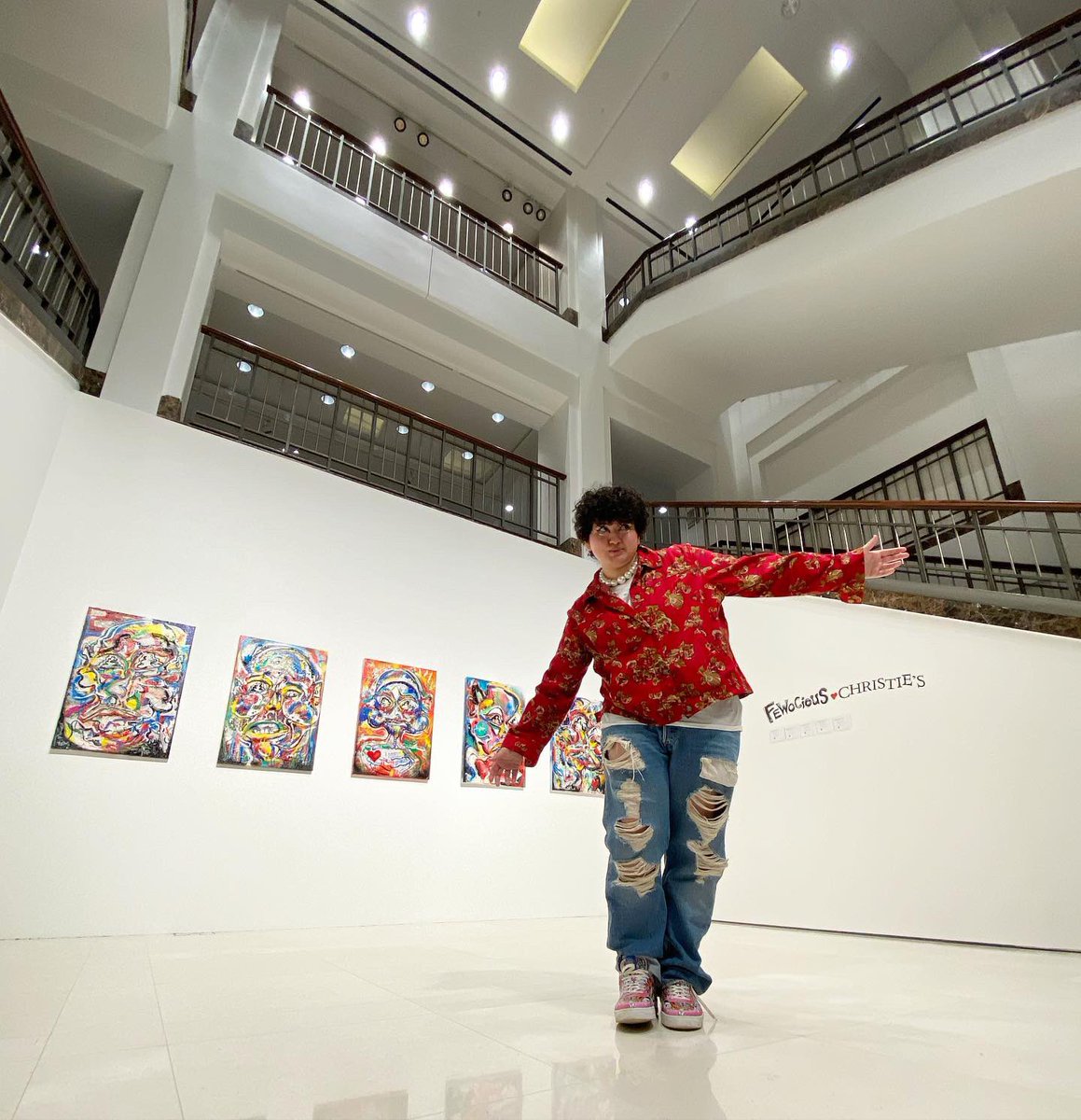 fewocious's tweet photo. THANK YOU GUYS FOR ALL THE LOVE &amp; SUPPORT 🥺 I’ll be at Christie’s in NYC Monday 6/28 3pm-5pm ET!! come hang so we can hug!!! If you can't make it, you can check out the collection at Christie’s 10am-5pm ET weekdays until auction close on the 30th 💖 LOVE YOU ALL ❤️🌈 https://t.co/Et7FEkhpe4