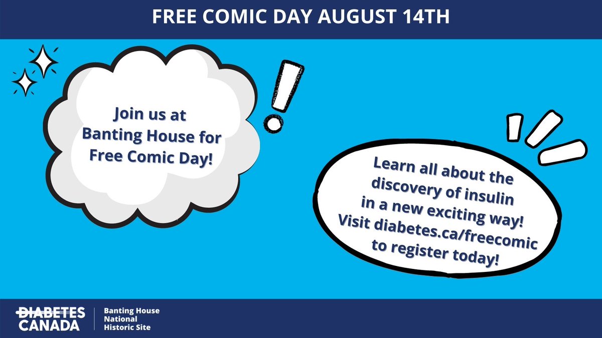 Have you or your family been affected by diabetes? Join Free Comic Book Day to learn about the superhero behind the discovery of insulin. London’s Banting House Museum is the place to be on August 14th. For more details visit diabetes.ca/freecomic #diabetes #banting